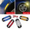 2Pcs Hot Anti-collision Warning Carbon Fiber Edge Guard Car Reflective Sticker Wheel Eyebrow