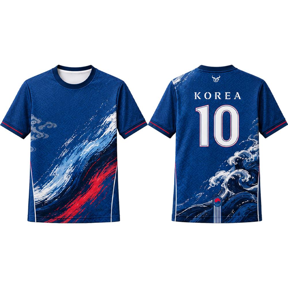 Korean Vintage Cloud Print Soccer Jersey Men's Breathable And Quick Dry Summer Outdoor Sports T-shirt Unisex O-neck Casual Top