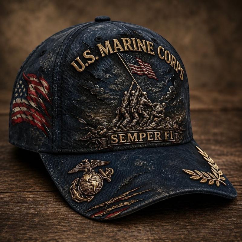 New American Anniversary Baseball Cap Vintage Denim D Printed Casual Visor Cap Cap