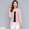 Women's Spring Summer Thin Lace Cardigan Long-sleeved Jacket Shawl Plus Size Outer Matching Skirt Top