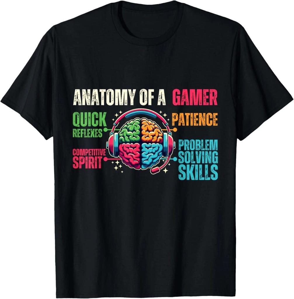 Funny Gaming Video Games Gamer Brain Anatomy Of a Gamer Gifts Unisex T-Shirt