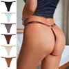 Ultra-thin Seamless Letter Thongs for Women Sexy No Show Elastic Low Waist Quick Drying Breathable Underwear Soft Comfortable Invisible Panties