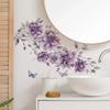 35*60 см съемные фиолетовые цветы бабочки настенные наклейки для спальни гостиной ванной комнаты стеклянное зеркало украшение