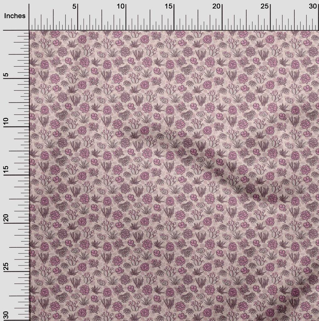 oneOone Ткань Cotton Flex Dusty Pink с рисунком кактуса, швейная ткань с принтом, по ярдам, 40 дюймов