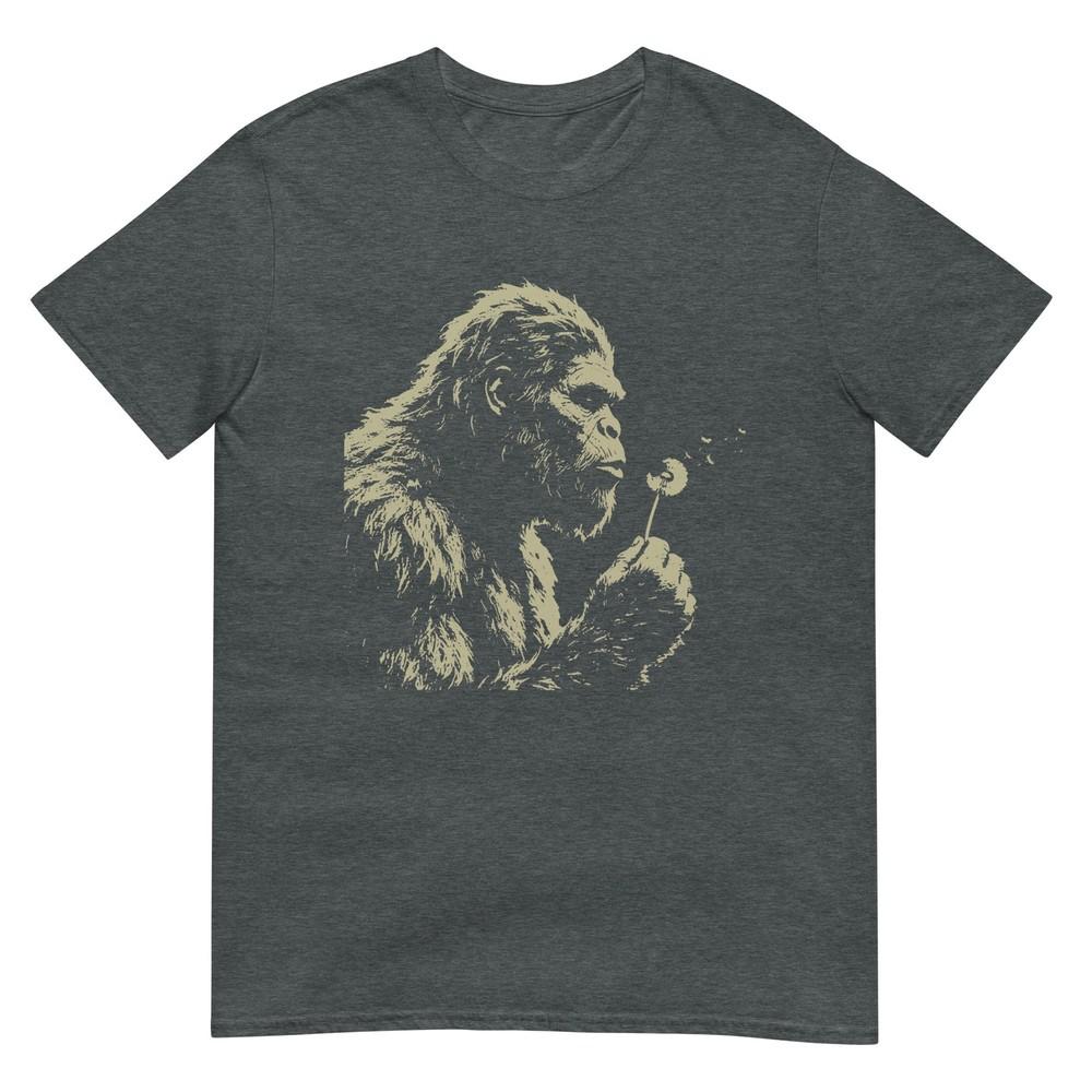 Blowing Wishes Funny Bigfoot Blowing Dandelion Vintage Art Tshirt