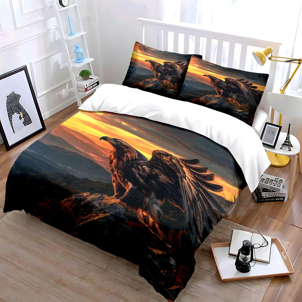 Eagle on scenic sunset. Bedding sets Duvet cover sets Duvet covers Pillowcases(1 * Duvet Cover 2 * Pillowcases without duvet insert)