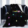 Cat Rainbow Pixel Space Nyans Blanket Flannel Textile Decor   Multifunction Soft Throw Blankets for Bedding Couch Rug Piece