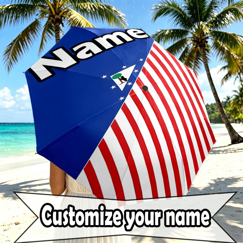 Custom Name Personalized football team Print Umbrella, Auto Open Close, 8‑Rib Sturdy Frame, Commute Camping Hiking Use, Birthday Gift