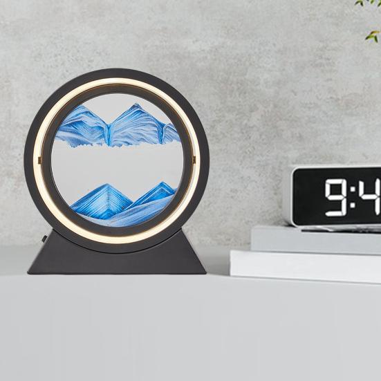 Yousheng Moving Sand Art Настольная лампа Quicksand Picture 3D Deep Sea Sandscape in Motion Flowing Sand Painting LED Light Home Office Desktop Decoration