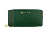 27606 Кожаный длинный кошелек с круглой молнией на груди (зеленый)