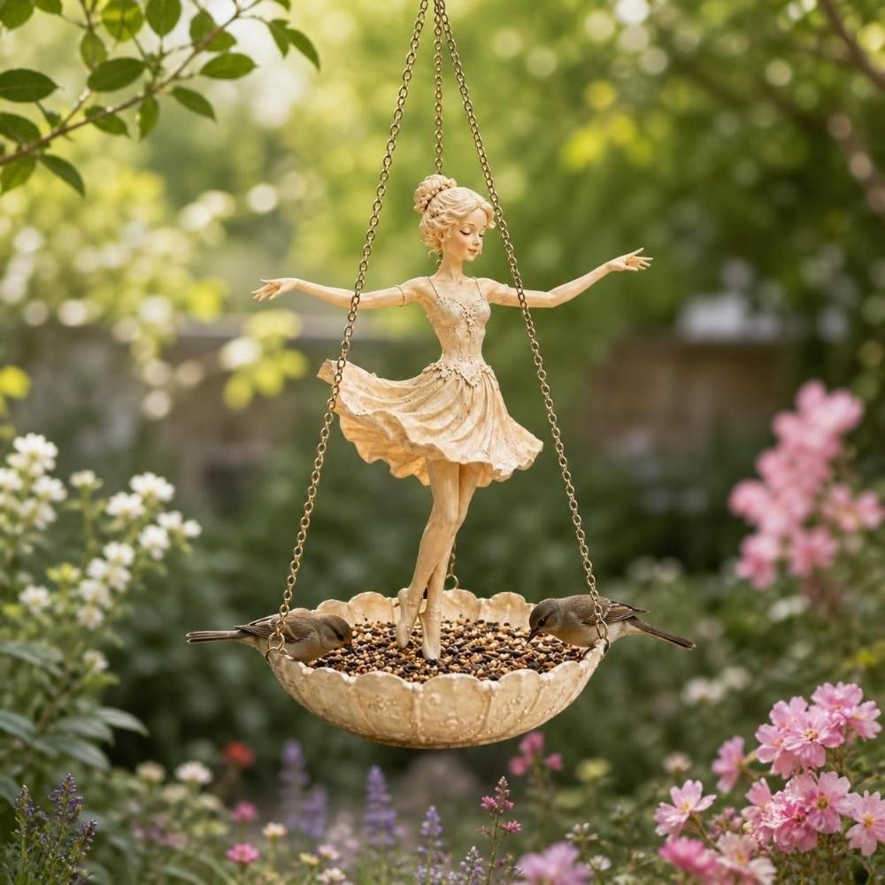 Resin Ballet Dancer Hanging Planter Elegant Girl Hanging Plant Basket Cafe Decorations