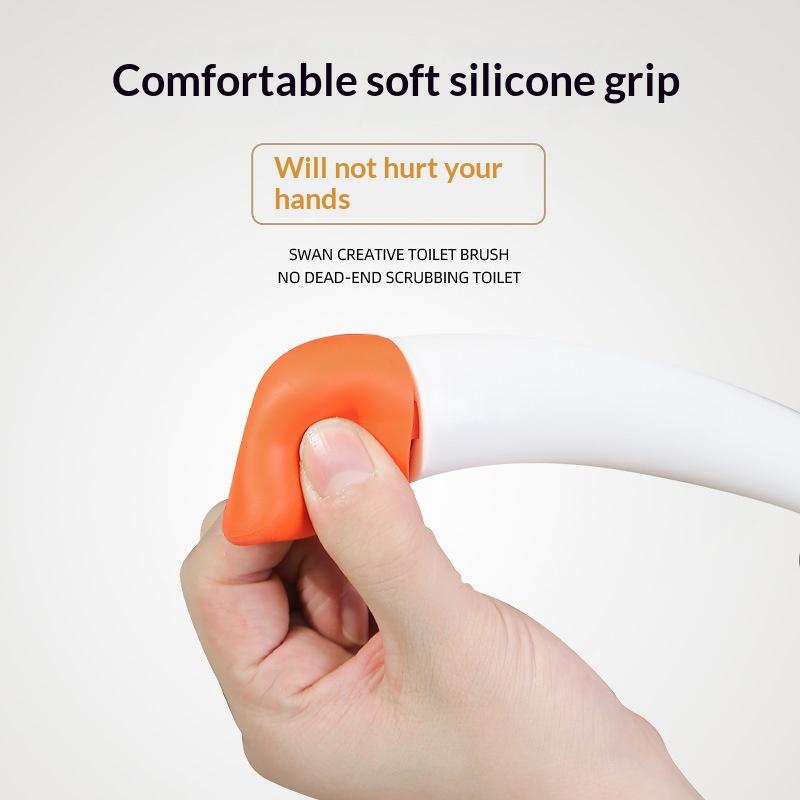Милая Туалетная Щетка с Длинной Ручкой в Форме Лебедя Держатели для Туалета Аксессуары для Ванной Комнаты Пластиковый Поршень для Туалета Бытовой Инструмент для Уборки