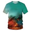 Summer Round Neck 3D Godzilla Pattern Printed Top Fashionable Casual Short Sleeved Children's Boy T-shirts