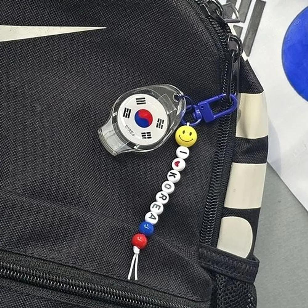 2 куска) Свисток с флагом Кореи Woongwon Брелок Аксессуар Вешалка для сумки Групповой Инструмент для поддержки День спорта Спортивное соревнование Подарок для иностранцев