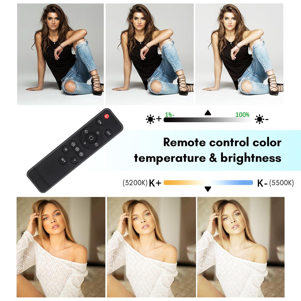 Tabletop Photography LED Lighting Kit with 150W Light Bulb Dimmable 3200K-5500K + E27 Lamp Socket +