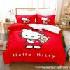 Милый набор постельного белья Hello Kitty Цвета Наволочка Японское Аниме Постельное белье 3D Печатное покрывало Пододеяльник Детский Подарок