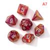 7 шт. набор игральных костей, портативные игрушки для взрослых и детей, многогранные кости D4, D6, D8, D10, D12, D20 для ролевых игр, настольная игра