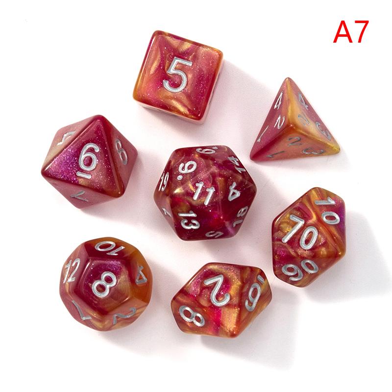 7 шт. набор игральных костей, портативные игрушки для взрослых и детей, многогранные кости D4, D6, D8, D10, D12, D20 для ролевых игр, настольная игра