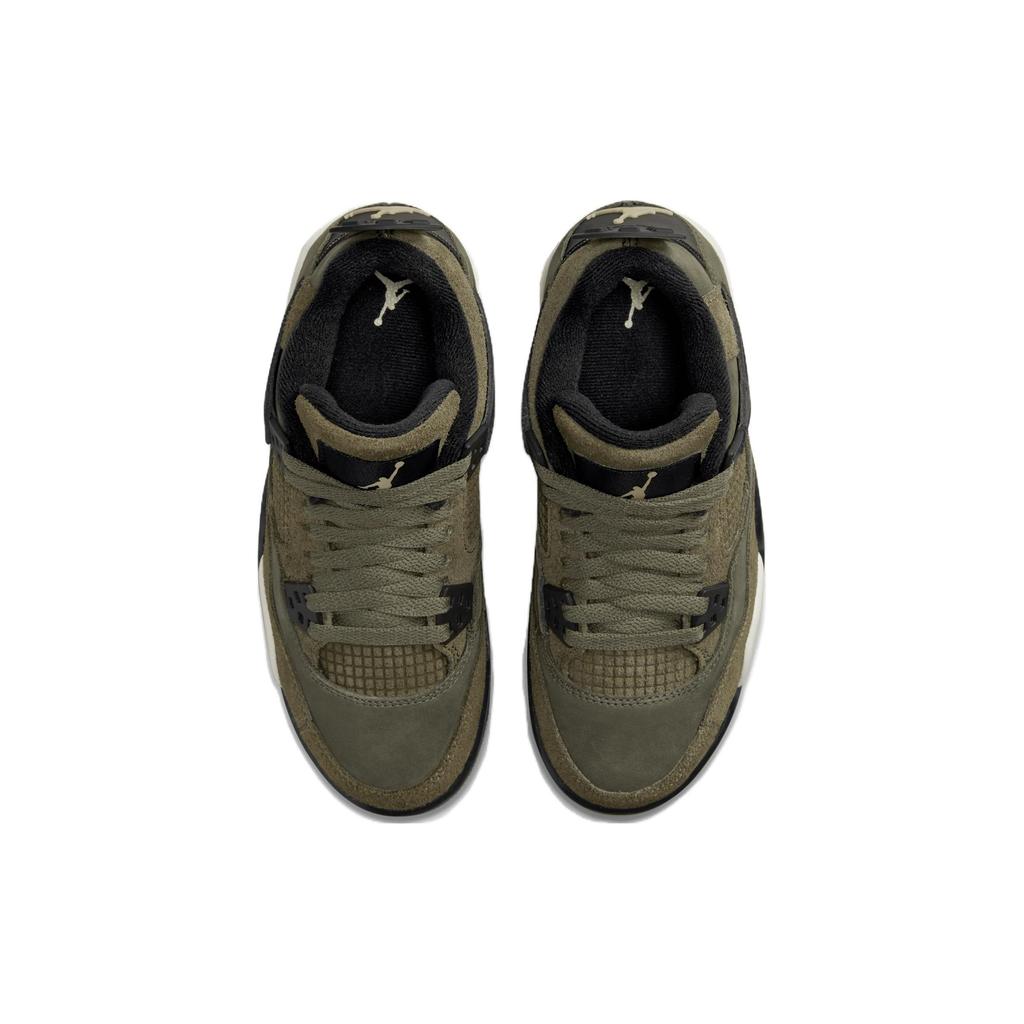 Детские кроссовки Air Jordan 4 Retro SE Craft GS Olive зеленые средне-оливковые бледно-ванильные FB9928-200