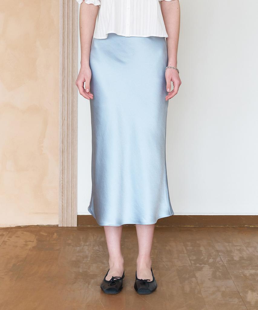 Tudment Satin Long Skirt Mint