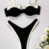 Pool Party Style Split Swimsuit Female Sexy Bikini High Sense Pure Desire Style New Solid Color