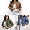 Denim Jacket For Women With Stand Collar And Long Sleeves Summer Fashion Casual