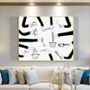 Ручная роспись на холсте, постер с принтом в стиле минимализм, настенное искусство, забавная черно-белая картина для кухни, столовой, домашний декор, Cuadros