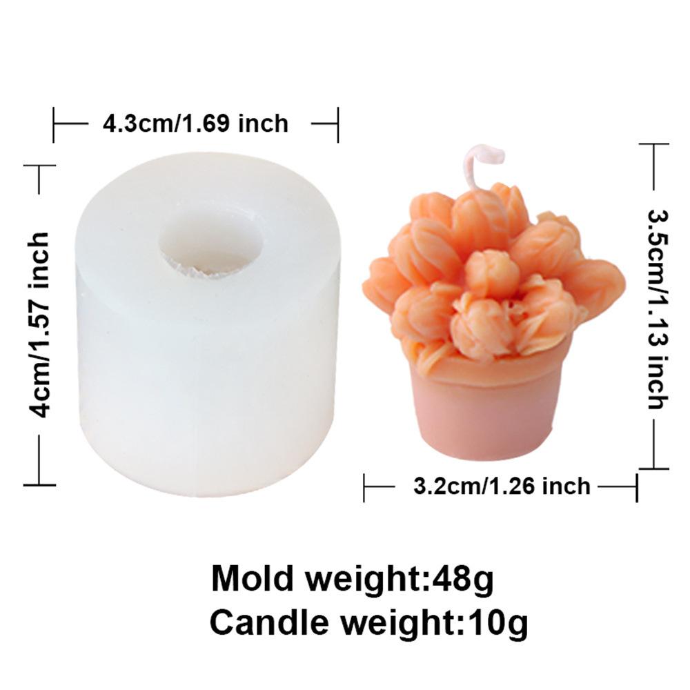 DIY Rose Lily Vase Silicone Candle Mold 3D Simulation Pottery Aromath Wax Resin Mold Cake Baking Tool Wedding Decoration Gift