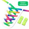 1Pair 8MM Wide Flat Rainbow Shoelaces Elastic Laces Sneakers Magnetic Lock No Tie Shoe Laces Adults Kids Rubber Bands for Shoes