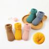1 Pair Newborn Warm Sock Simplicity Candy Color Series Calf Sock for Baby Boy Girl Autumn Winter Cotton Plush Sock for Toddler
