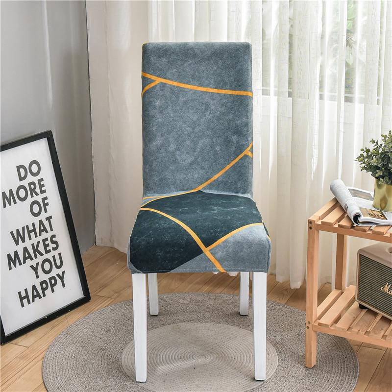 Geometric Elastic Dining Chair Cover Universal Slipcovers Chair Case Stretch Seat Cover For Wedding El Banquet Living Room
