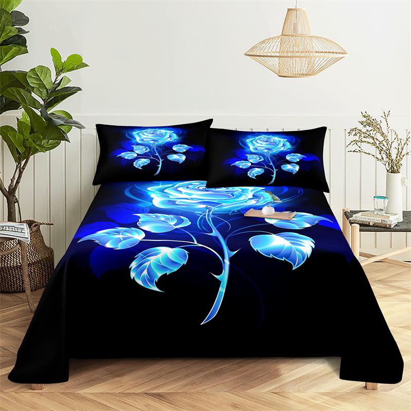 Комплект постельного белья с красной розой, 3D-принт, романтическая тема, подарок на День святого Валентина, полиэстеровый пододеяльник с наволочкой размера King Queen