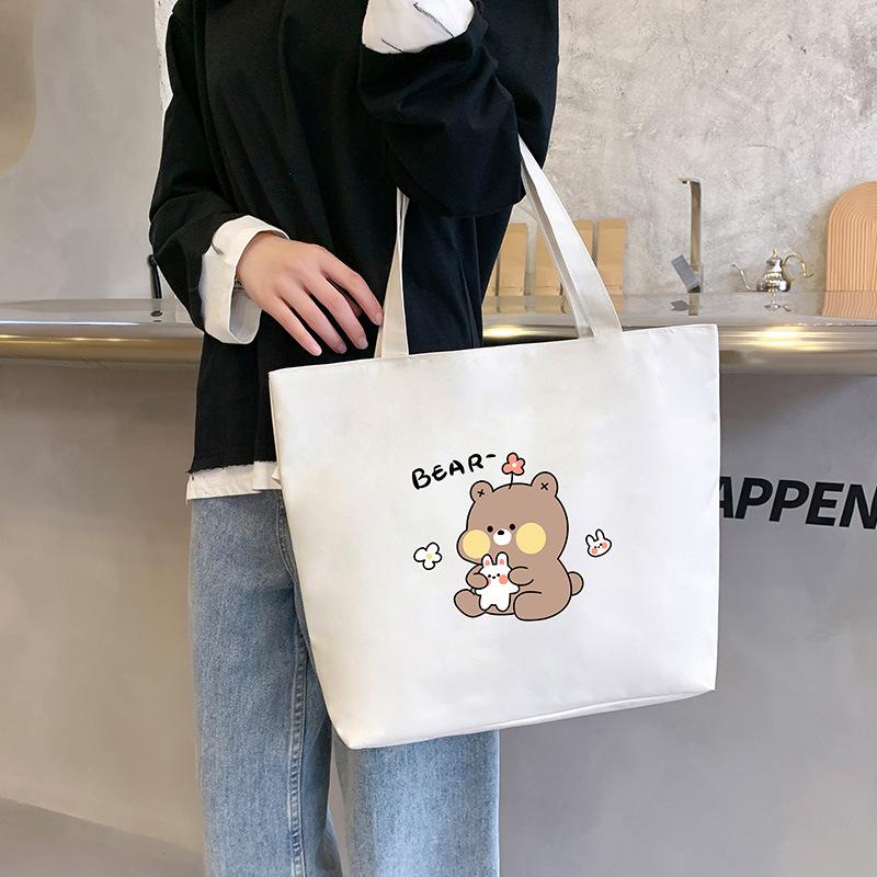 Холщовая сумка женская сумка через плечо студенческая сумка большая вместительная ручная сумка из холста