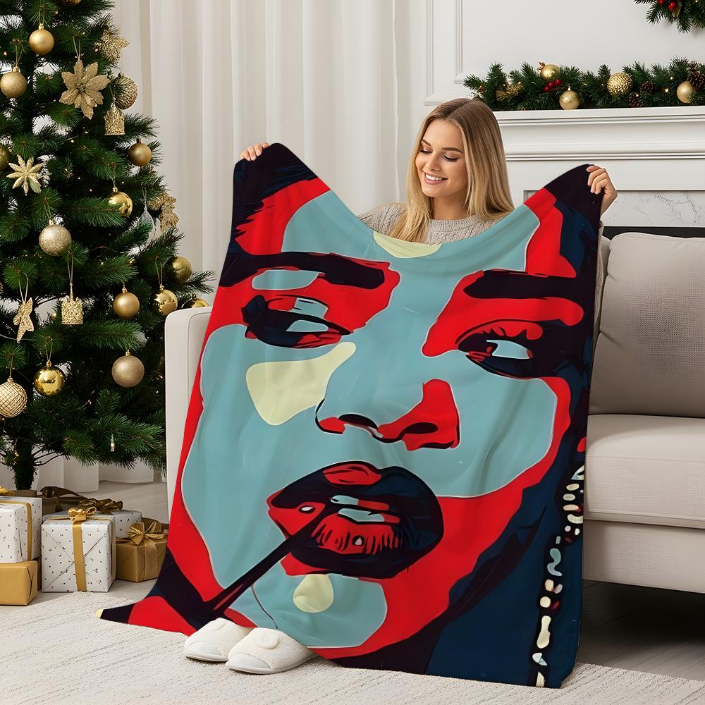 Music R-Rihanna Throw Flannel Blanket Perfect for Sofa Office Bed Travel Sleep Read Relax Camping four season use