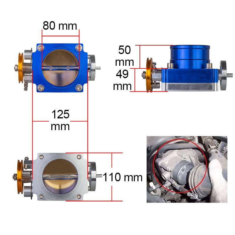 UNIVERSAL THROTTLE BODY 70mm 80mm 90mm THROTTLE BODY PERFORMANCE INTAKE MANIFOLD BILLET ALUMINUM HIGH FLOW
