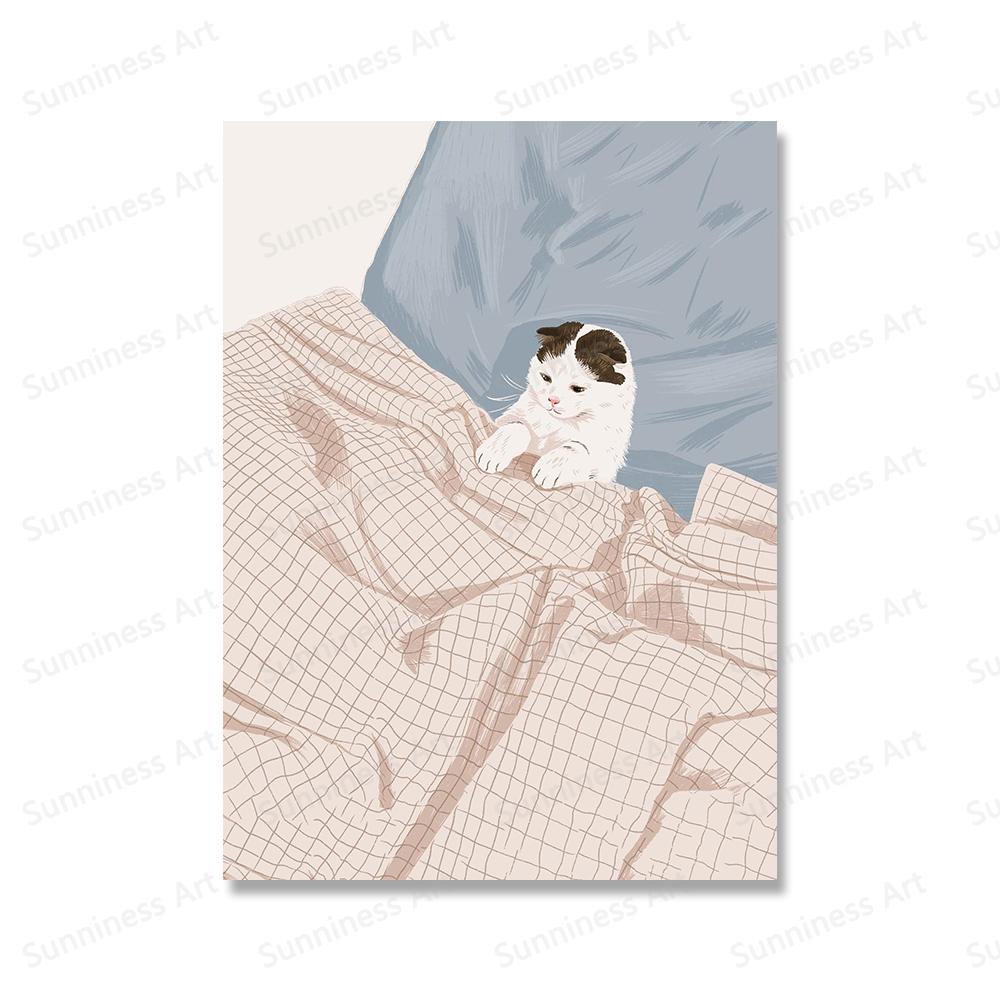 Забавный кот со вкусом шампанского, ленивое лето, холст, картина для любовника кошек, подарки, кухонная настенная художественная картина для гостиной, домашний декор, постер