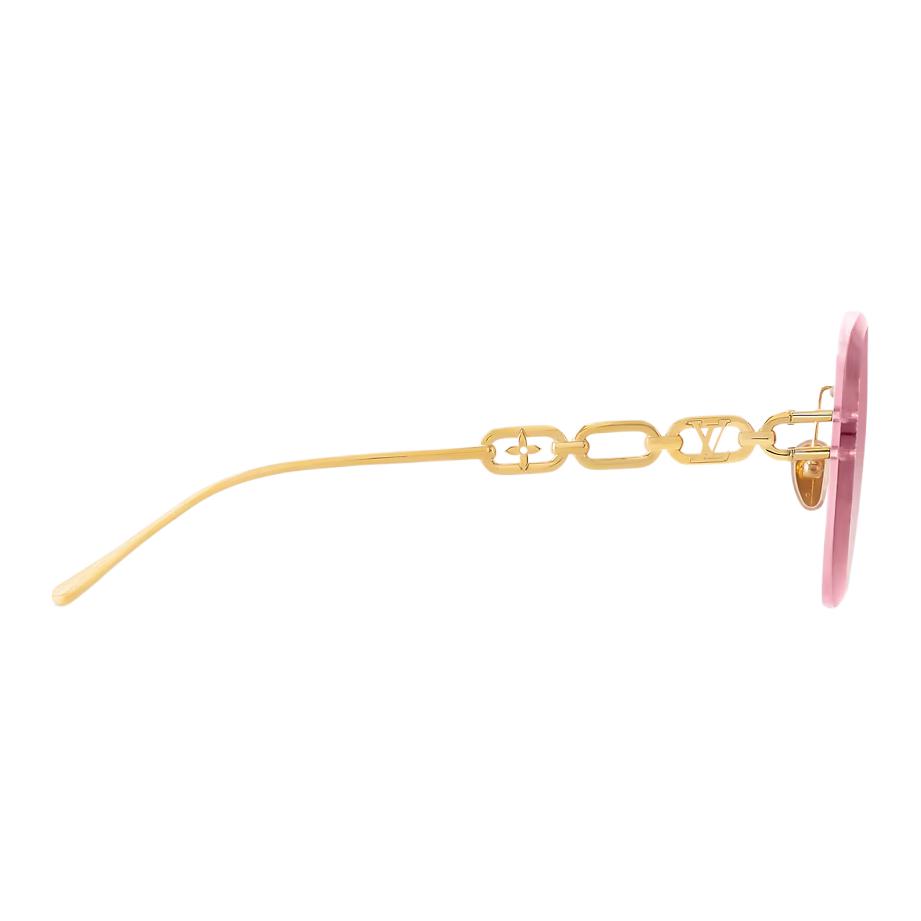 Louis Vuitton Logo Metal Pilot Sunglasses Women sunglasses Pink Z2981U