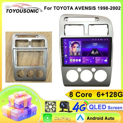 Автомобильное радио TOYOUSONIC для TOYOTA AVENSIS 1998-2002 Универсальный мультимедийный проигрыватель 8 ядер Carplay Android Auto 4G стерео 2 Din Android головное устройство