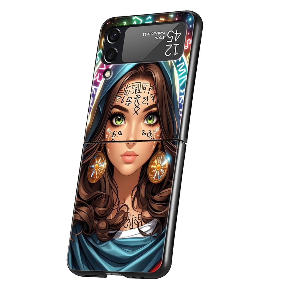 Жесткий ПК чехол для телефона Samsung Galaxy Z Flip 7 6 5 4 Черная крышка для Galaxy Z Flip 3 Складной противоударный Capas Горячие девушки Fundas