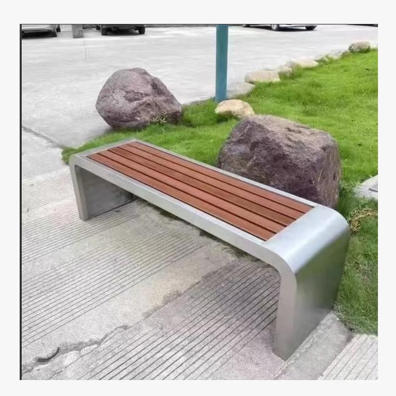 Outdoor Stainless Steel Long Bench