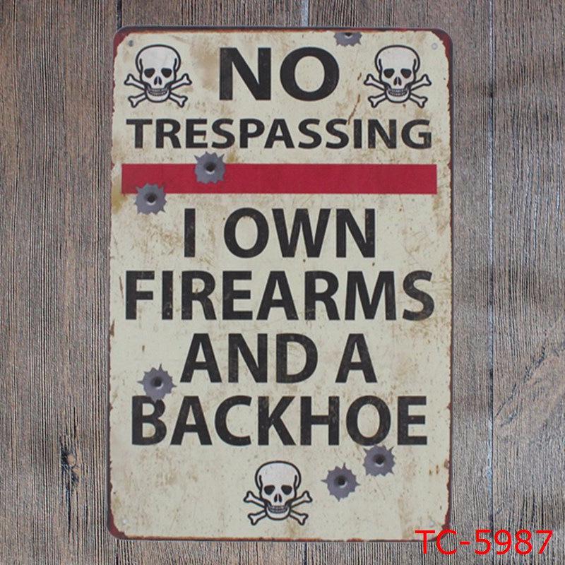 Custom Gun Humor Tin Sign for Restaurant, Bar, or KTV Decor