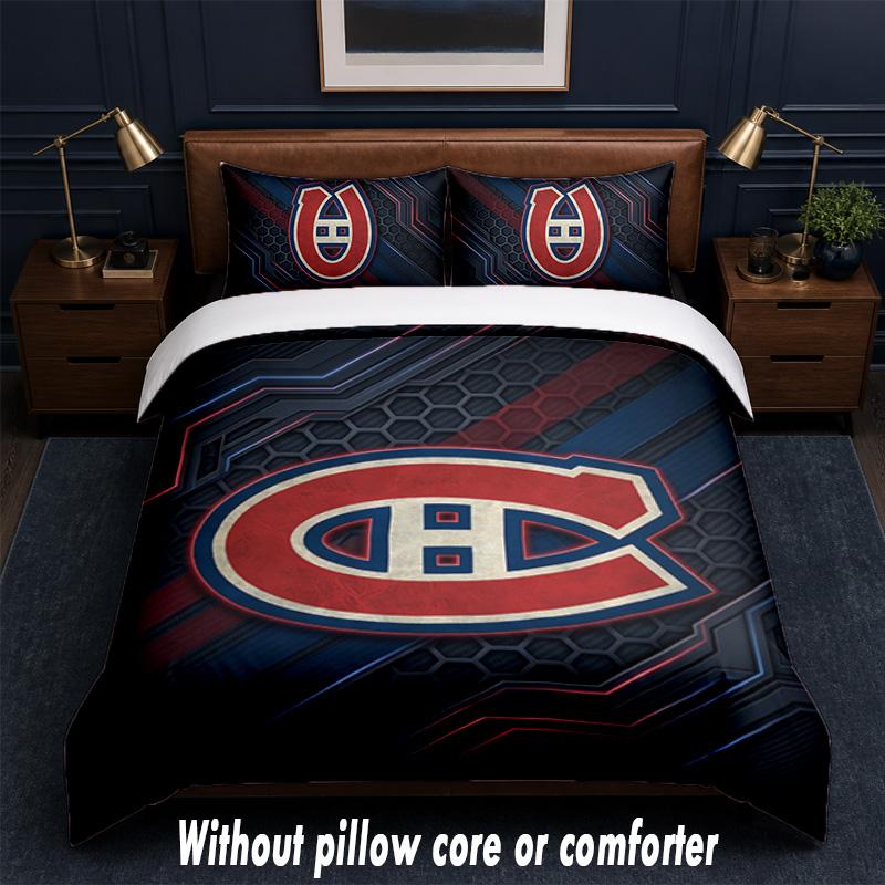 Montreal Canadiens Design Bed Bedding Set 1 Duvet Cover + 2 Pillowcases Soft Breathable Household Bed Linens