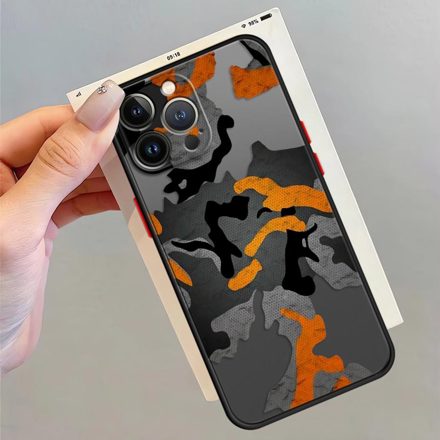 Case for iPhone 17 Pro Max 14 12 XS XR 13 Mini 16 Plus Air 11 7 8 SE 15 Funda Back Phone Cover Camouflage Pattern