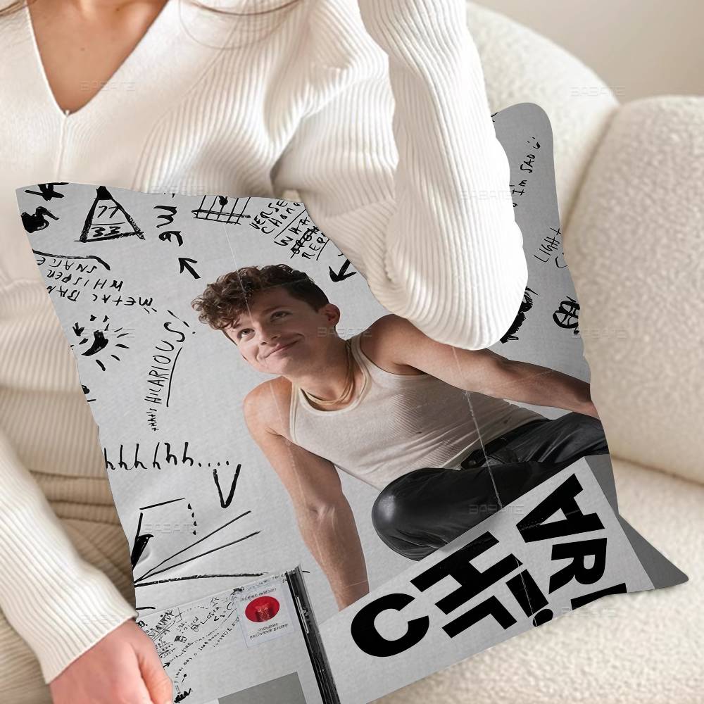 CCharlie Puth Premium Self Adhesive Cushion Cover Polyester Sofa Cushions Decorative Throw Pillows Home Decoration Pillowcover
