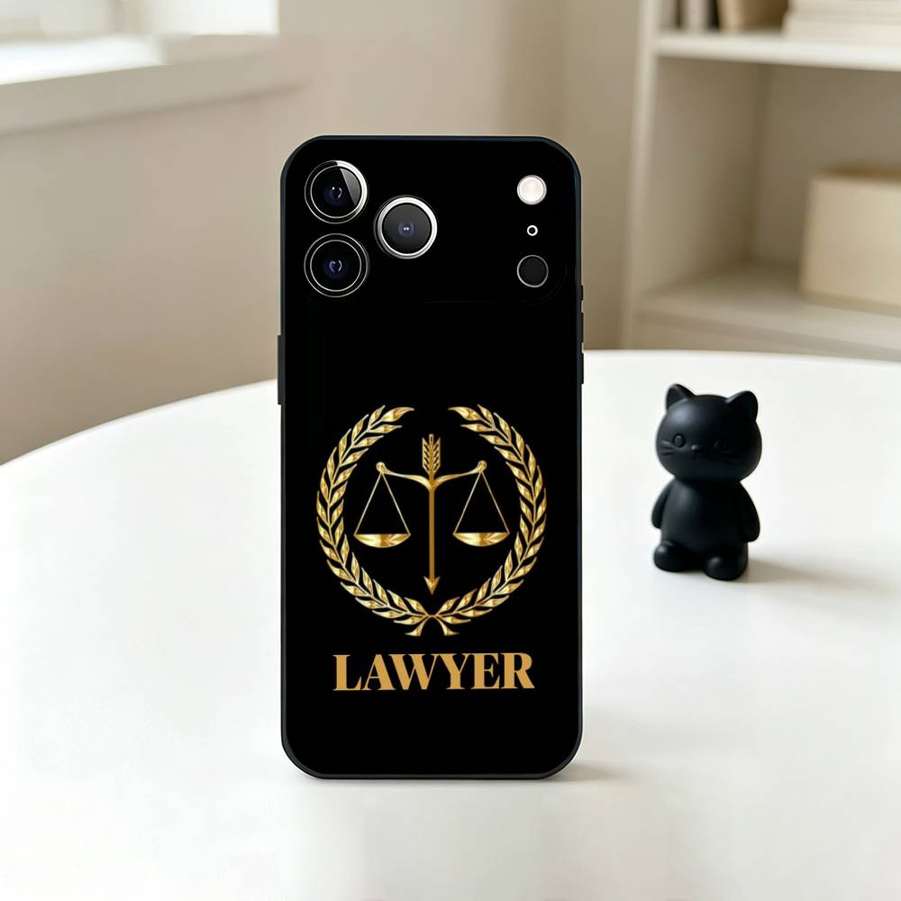 Justice Law Lawyer Judge Phone Case For iPhone 17,16,15,14,13,12,11 Plus,Pro Max,XS,Soft Silicone Black Cover