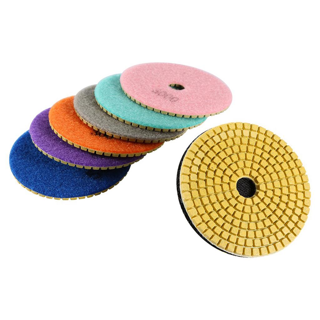 Disc Polishing Pads One Set Wet Dry Polishing Pads Disc for Granite Marble Concrete Stone 4 Inch Polishing Disc