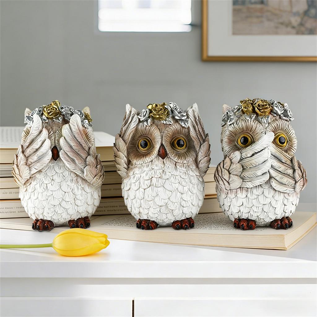 Смола Не Слушает, Не Смотрит, Не Говорит, Статуэтки Сов, Настольное Украшение