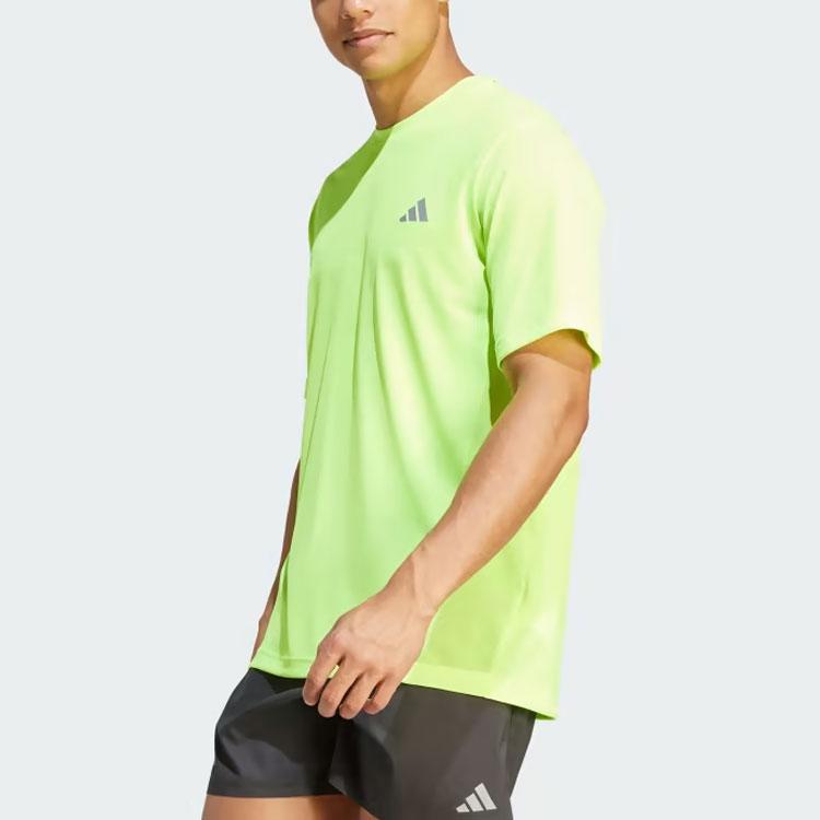Adidas Ultimate Engineered Knit T-Shirt With Plain Logo Men Tops Lemon-Green HZ4439