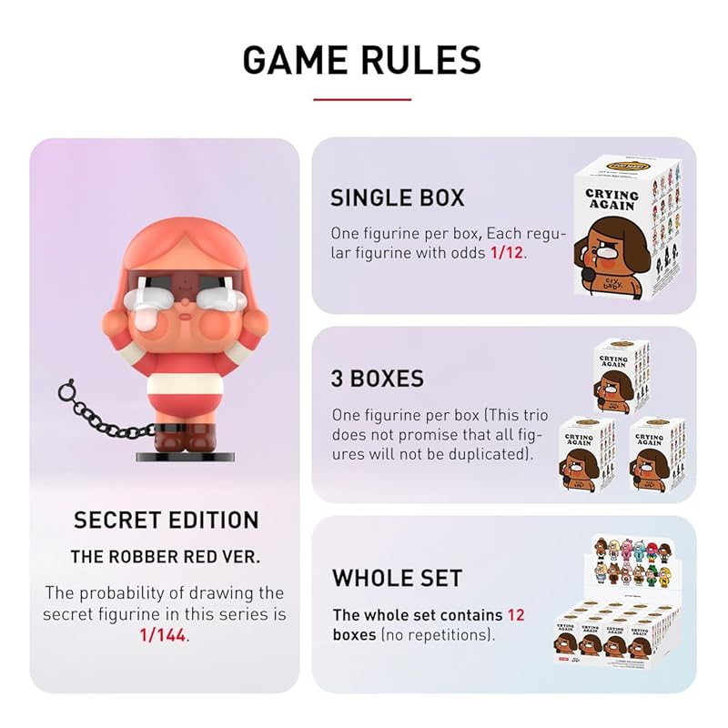 POP MART CRYBABY Crying Again Series [ассорти-коробка 12 предметов] pop mart Gachagacha BLIND box фигурка пластиковая модель премиум игрушки ПВХ мягкий винил оригинальный