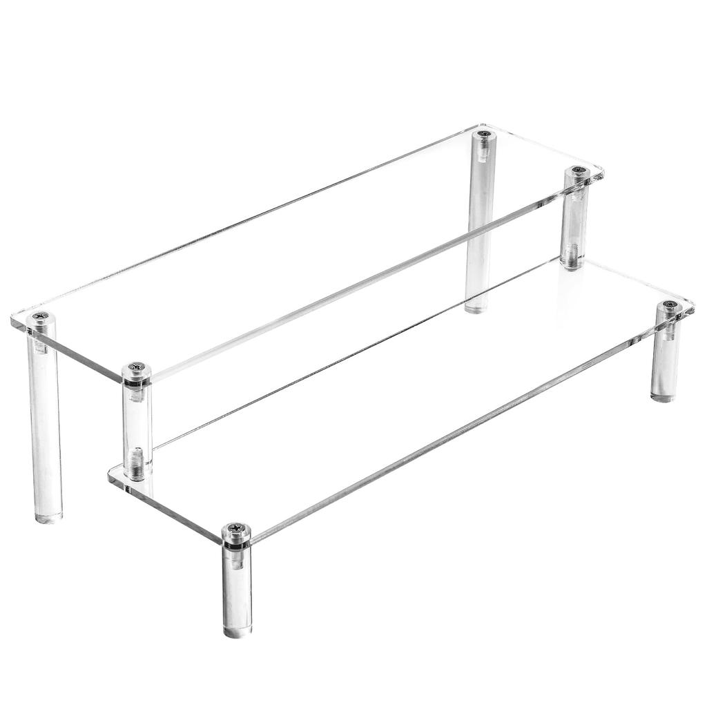 Acrylic Clear Display 2 Case/Collection Shelf/Stand (Clear, Tiers, 30cm)